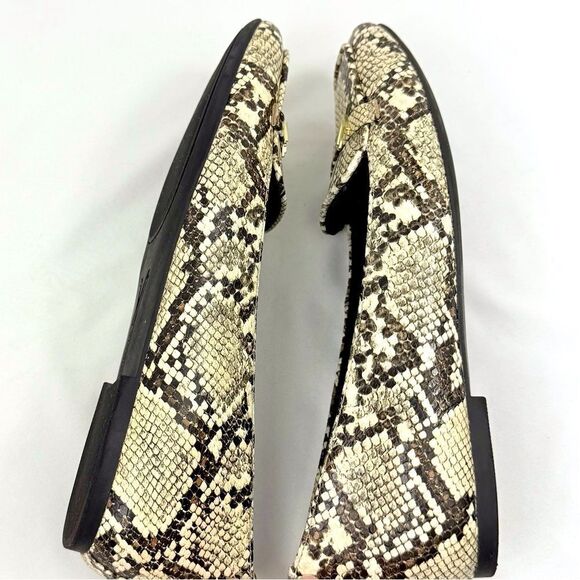 Vionic HAYES Cream Brown Snakeskin Print Slip On Orthotic Driving Loafers - Picture 10 of 16